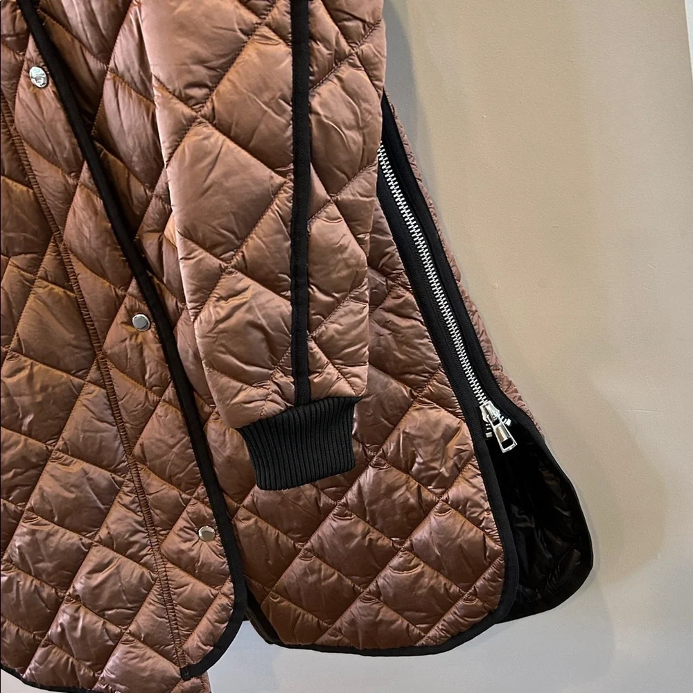 Adroit Atelier Libby Quilted Long Jacket Sepia Bronze - Picture 7 of 14
